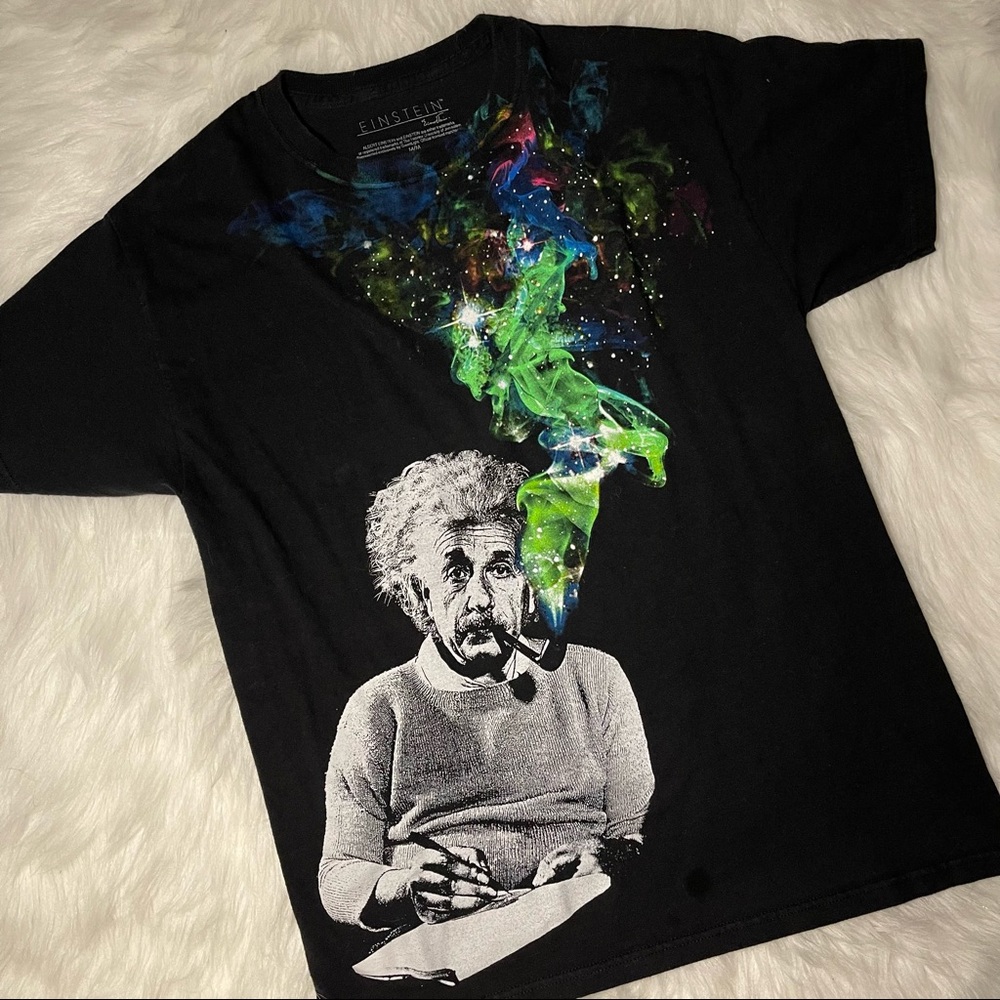 Albert Einstein Black Graphic Tee - image 3